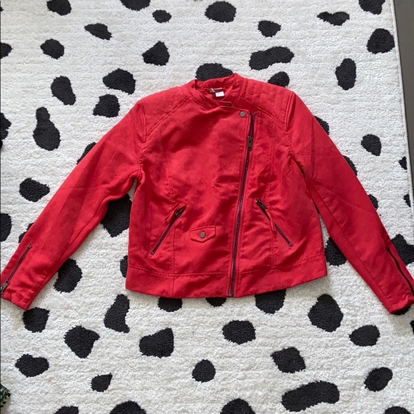 H&M Red Leather Jacket - Picture 1 of 4